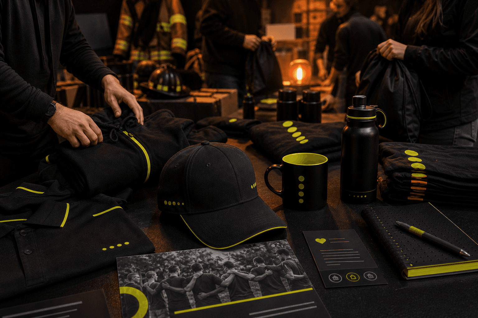 Fireproof campaign gear arranged for a youth ministry impact campaign