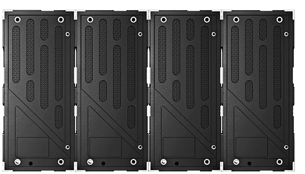 Modular Ultra-X LED panels joined in a curved configuration